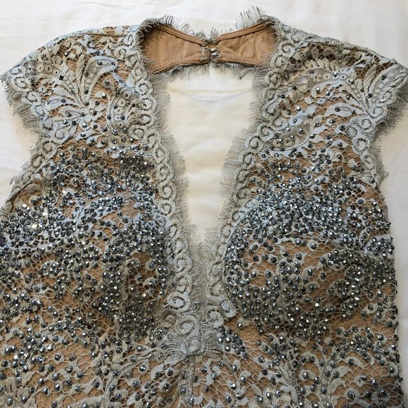 Luxury Jovani Silver Dress Long - Picture 15 of 16